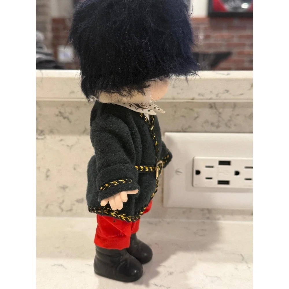 Precious Moments Boy Doll Royal Guard Uniform Black Fur‎ Hat Red Pants